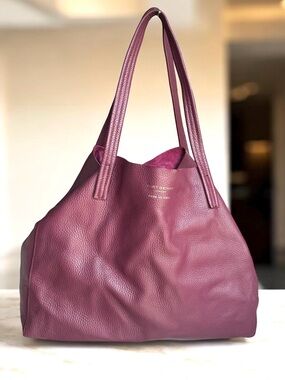 Kurt Geiger London Leather Tote Bag Burgundy